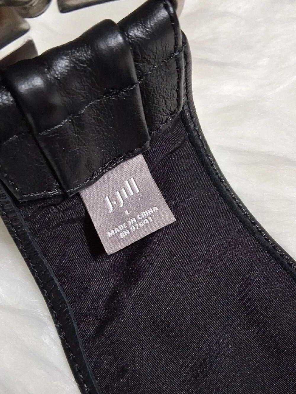 NWT J. Jill Black Braided Wide Stretch Belt with Silver Hook-Large
